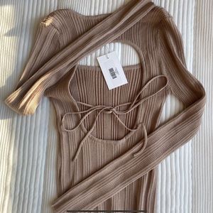 NEW SEXY Cut out Back Ribbed Sweater